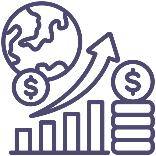 an icon representing economic growth